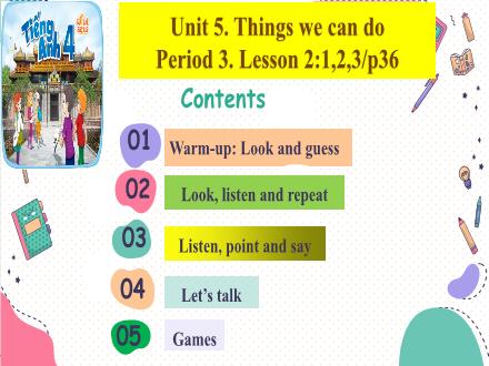 Bài giảng Tiếng Anh 4 Global Success - Unit 5: Things we can do - Lesson 2