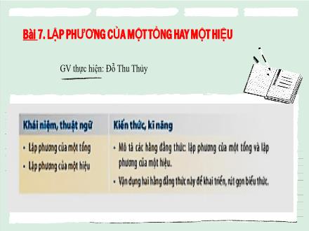 Bài giảng Toán 8 (Đại số) Sách Kết nối tri thức - Bài 7: Lập phương của một tổng hay một hiệu