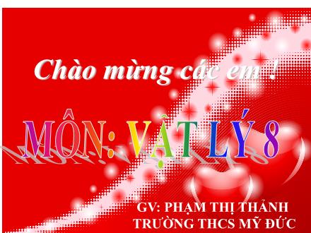 Bài giảng Vật lí 8 - Bài 15: Công suất - Phạm Thị Thảnh