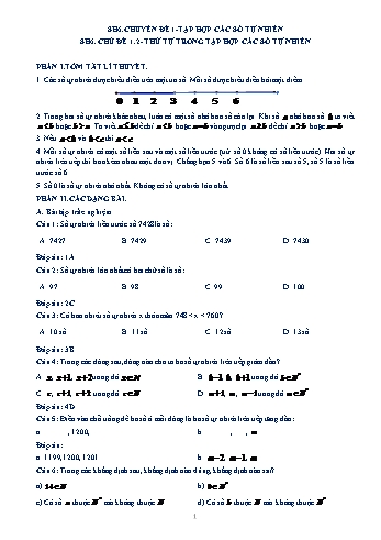 Chuyên đề bồi dưỡng học sinh giỏi Số học 6 - Chuyên đề 1: Tập hợp các số tự nhiên - Phần 1.2: Thứ tự trong tập hợp các số tự nhiên