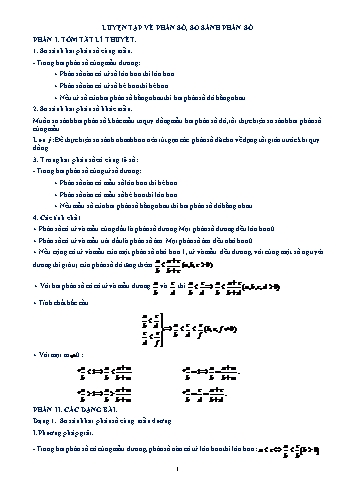 Chuyên đề bồi dưỡng học sinh giỏi Số học 6 - Luyện tập về phân số, so sánh phân số
