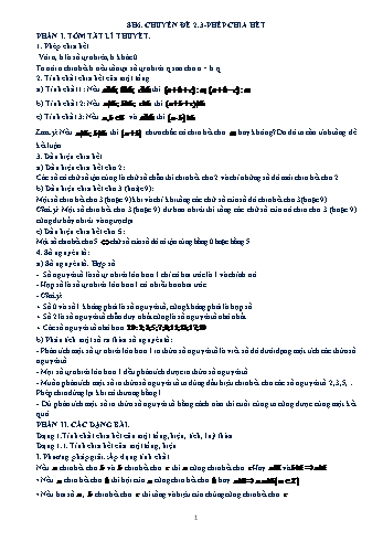 Chuyên đề bồi dưỡng học sinh giỏi Số học 6 - Phần 2.3: Phép chia hết