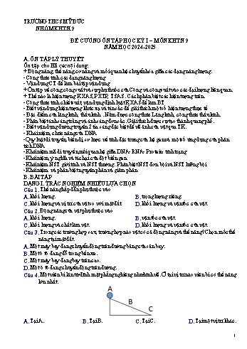 Đề cương ôn tập cuối học kì I môn Khoa học tự nhiên 9 năm học 2024-2025 - Trường THCS Mỹ Đức