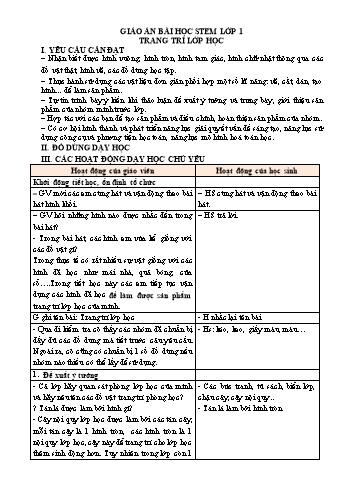 Giáo án bài học Stem Lớp 1 - Bài: Trang trí lớp học