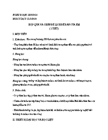 Kế hoạch bài dạy Toán 7 - Bài: Hộp quà và chân để lịch để bàn của em