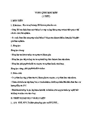 Kế hoạch bài dạy Toán 7 - Bài: Vòng quay may mắn