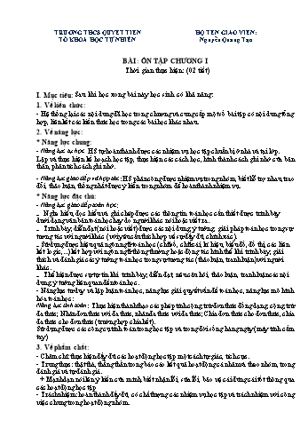 Kế hoạch bài dạy Toán 8 (Đại số) - Bài: Ôn tập chương I - Nguyễn Quang Tạo