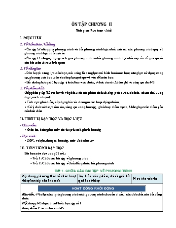 Kế hoạch bài dạy Toán 9 - Bài 61: Ôn tập chương II