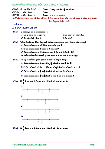Ngân hàng câu hỏi Toán 7 - Số vô tỉ. Số thực - Phần 3 (Có đáp án)